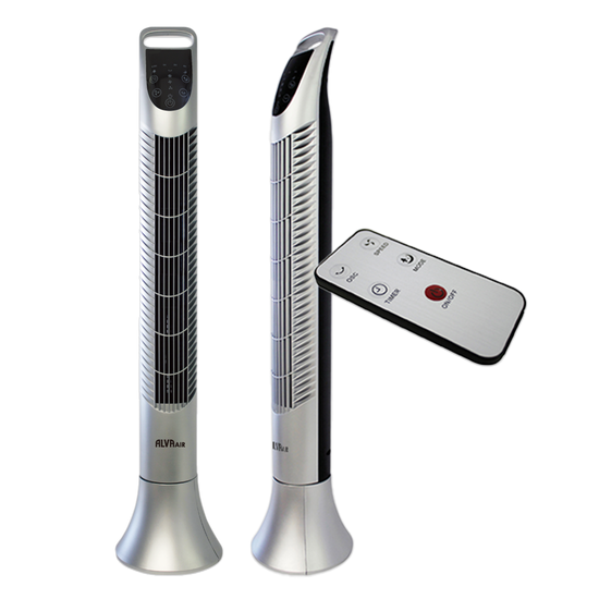 Alva 92cm Plastic Tower Fan (Silver) With Remote ACS206