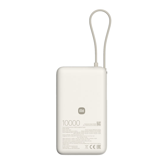 Xiaomi 67W 10000mAh Power Bank with Integrated Cable – Tan
