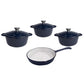 Cast Iron 7 Piece Cookware Pot Set Navy Blue CH1331