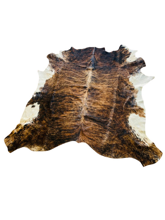 Brown and white Brindle cowhide rug the hide shop