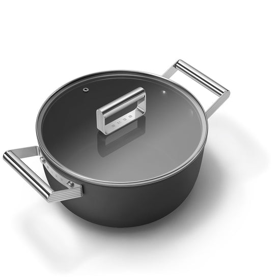 Smeg Non-Stick Casserole Dish Cookware Black 24cm CKFC2411BLM