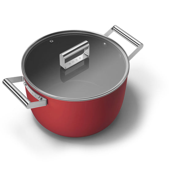 Smeg Non-Stick Casserole Dish Cookware Red 26cm CKFC2611RDM