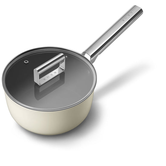 Smeg Non-Stick Saucepan Cookware Cream 20cm CKFS2011CRM