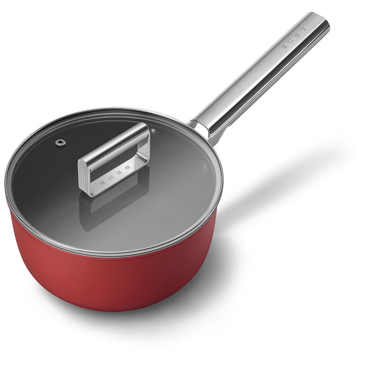 Smeg Non-Stick Saucepan Cookware Red 20cm CKFS2011RDM