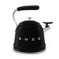 Smeg 2.3L Black Retro Whistling Kettle CKLW2001BL