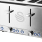 Swan Classic Polished Stainless Steel Cordless Kettle & 4 Slice Toaster SNR2P