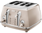 Delonghi Icona Metallics 4 Slice Toaster Beige CTOT4003.BG