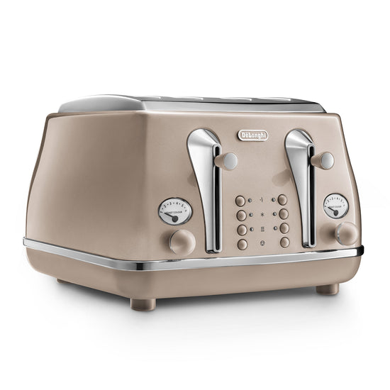 Delonghi Icona Metallics 4 Slice Toaster Beige CTOT4003.BG