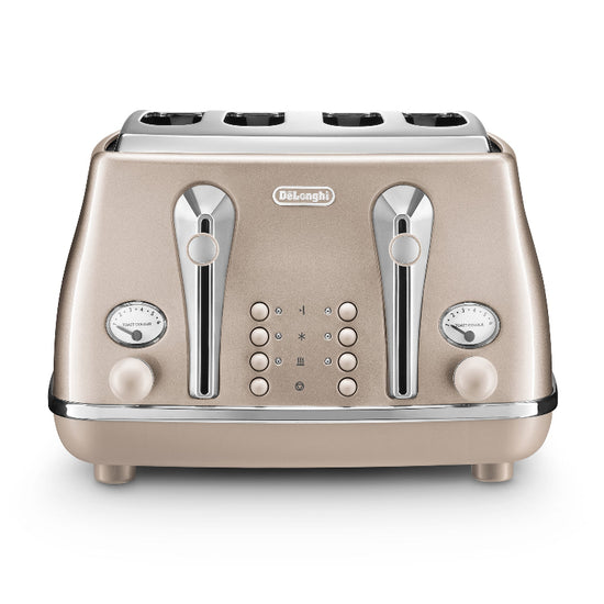 Delonghi Icona Metallics 4 Slice Toaster Beige CTOT4003.BG