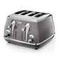 Delonghi Icona Metallics 4 Slice Toaster Grey CTOT4003.GY