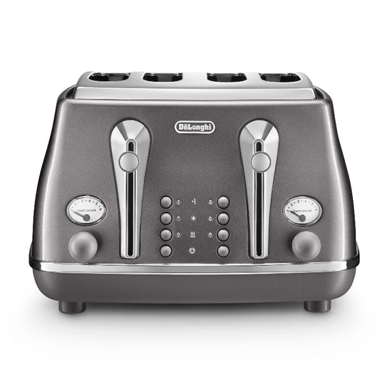 Delonghi Icona Metallics 4 Slice Toaster Grey CTOT4003.GY