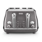 Delonghi Icona Metallics 4 Slice Toaster Grey CTOT4003.GY