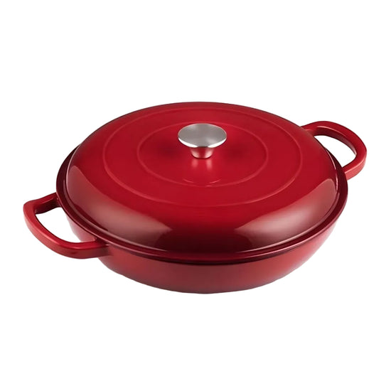 CAST IRON CASSEROLE 26CM RED CH1444