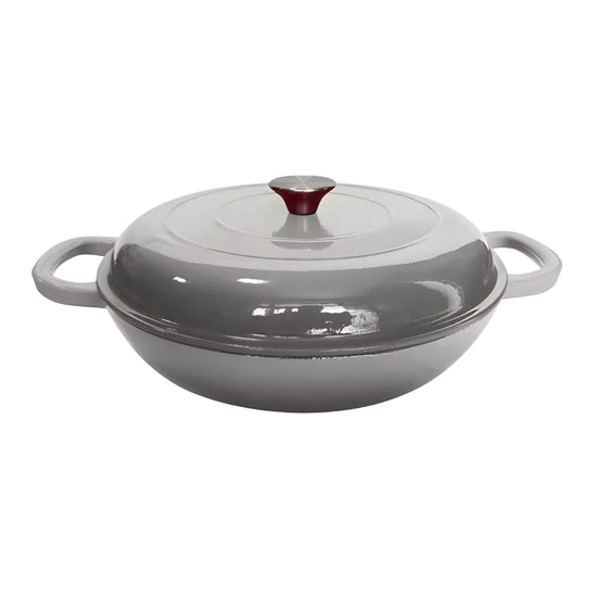 CAST IRON SHALLOW CASSEROLE 26CM GREY CH1446