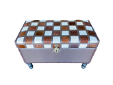 Checkered patterned ottoman 
