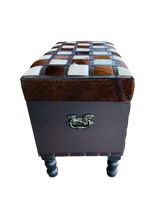 Stool with checkered top 