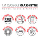 Bennett Read 1.7L Classique Glass Kettle KKT101