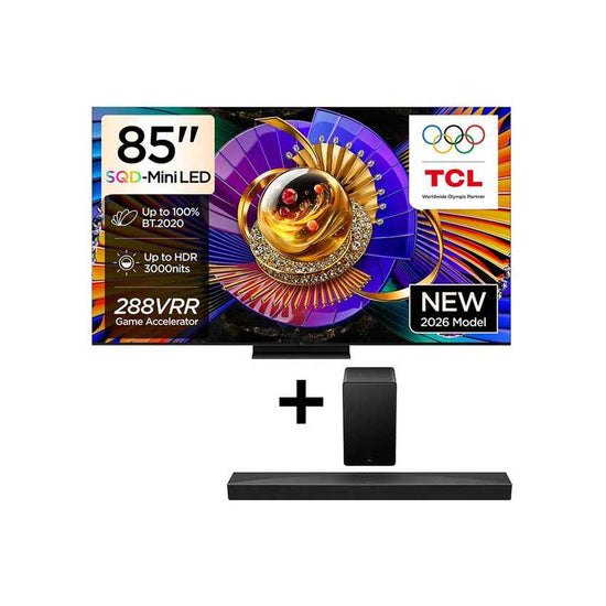 TCL 85-INCH C7L SQD-MINI LED GOOGLE TV 144HZ + FREE SOUND BAR 85C7L