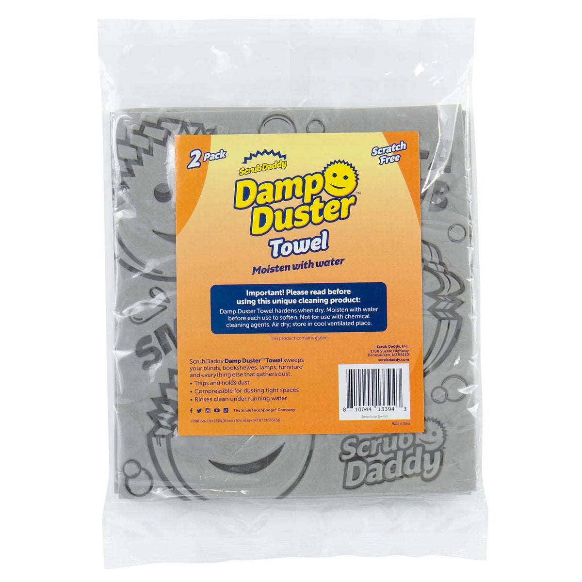 Damp Duster Towel silver 2 pack front of packaging