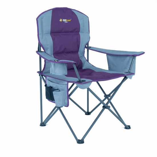 OZtrail Kokomo Cooler Arm Chair Purple 150kg FCE-CACP-F
