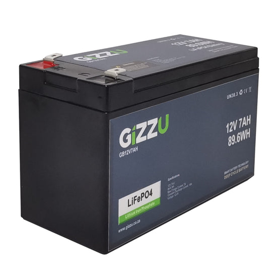 Gizzu 12V 7AH LiFePO4 Replacement Battery GB12V7AH