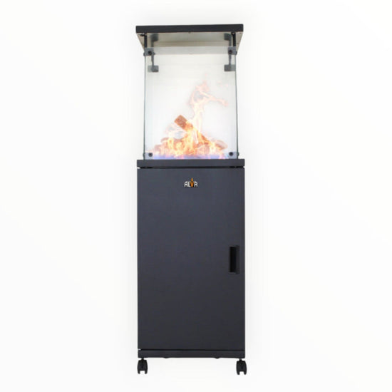 Alva Short Stand Patio Heater - Ceramic Log-Style GHP45