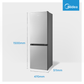 Midea 175L Bottom Freezer Fridge Silver HD-220RN-SILVER