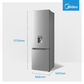 Midea 259L Bottom Mount Freezer Stainless Steel HD-348RN