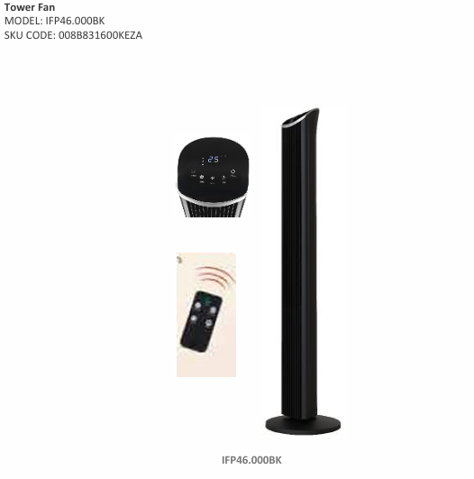 KENWOOD 55W TOWER FAN IFP46.000BK