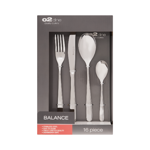O2 Balance Stainless Steel Cutlery Set 16pc 8442