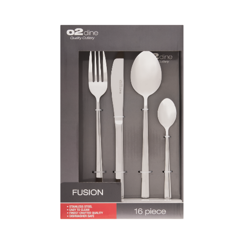 O2 Fusion Stainless Steel Cutlery Set 16pc 8459