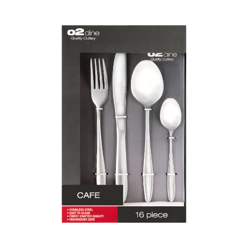 O2 Café Stainless Steel Cutlery Set 16pc 9253