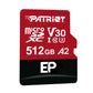 Patriot EP V30 A2 512GB Micro SDXC Memory Card (Without Adapter)