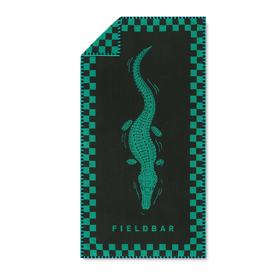 FIELDBAR Seabed Beach & Bath Towel / Parisian Green 170cm x 90cm Nile Crocodile
