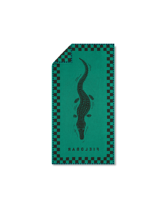 FIELDBAR Seabed Beach & Bath Towel / Parisian Green 170cm x 90cm Nile Crocodile