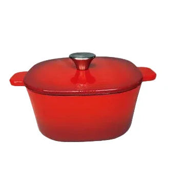 Cast Iron Square Casserole 22cm Red CH1297