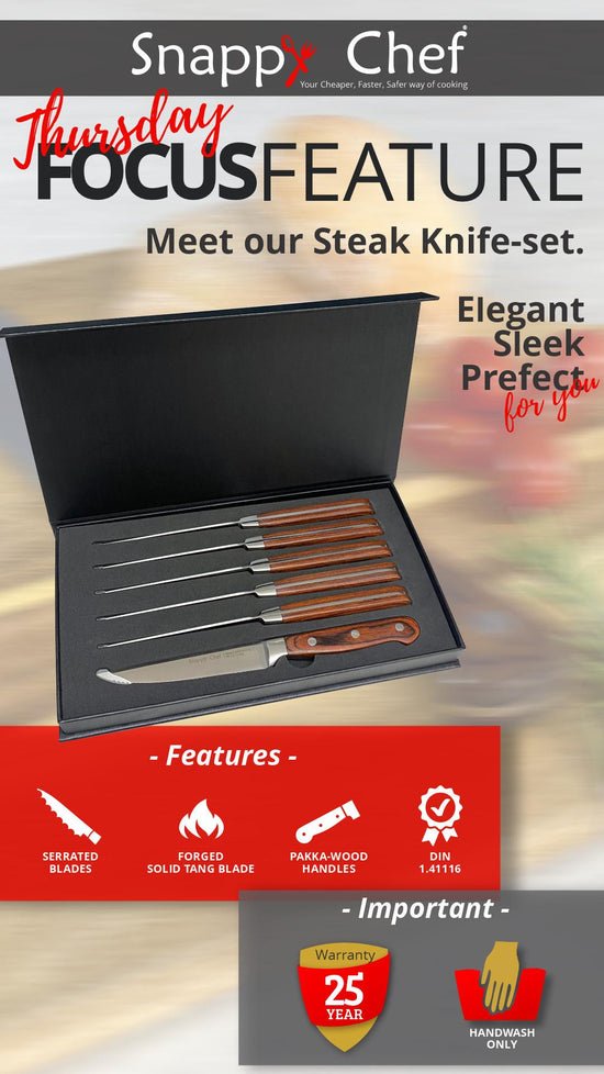 Snappy Chef 6pc Steak Knife Set SCKS006