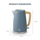 Swan Fjord Grey Fast Boil 1,7 Litre Cordless Kettle SFK17G
