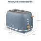 Swan Fjord Grey 2 Slice Toaster SFT2G