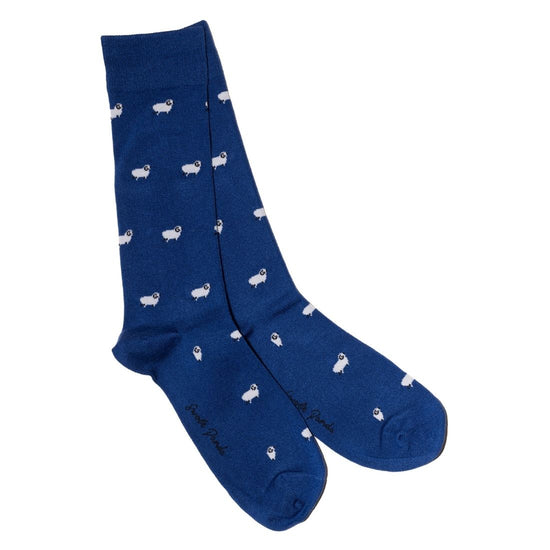 Swole Panda Navy Sheep Bamboo Socks Size 4-7