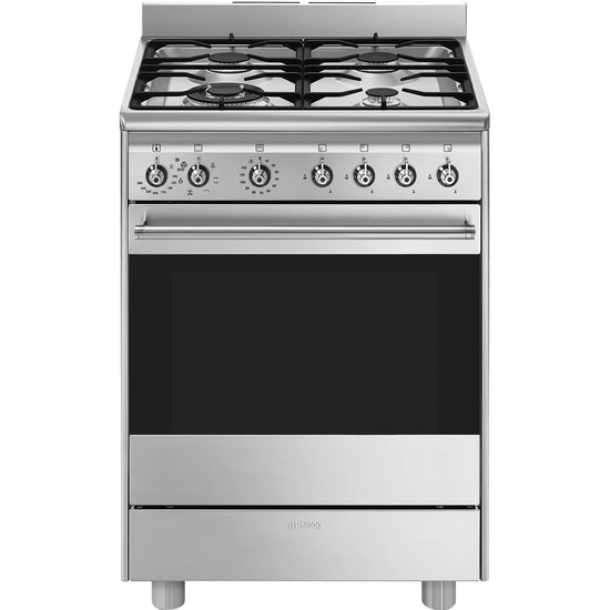 Smeg 60cmx60cm Stainless Steel Cooker With Gas Hob SSA60MX2