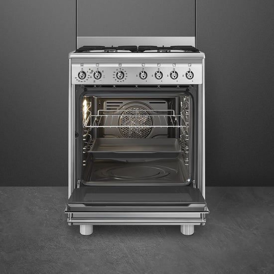 Smeg 60cmx60cm Stainless Steel Cooker With Gas Hob SSA60MX2
