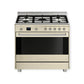 Smeg 90cm Cream Cooker With Gas Hob SSA91MAP2