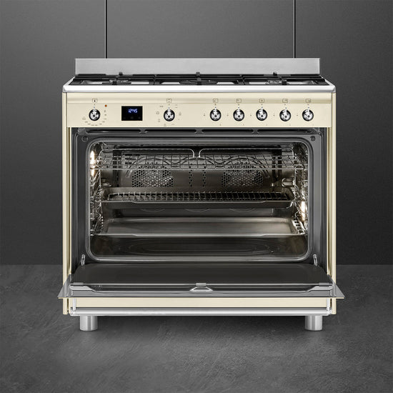 Smeg 90cm Cream Cooker With Gas Hob SSA91MAP2