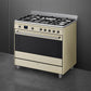 Smeg 90cm Cream Cooker With Gas Hob SSA91MAP2