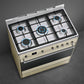 Smeg 90cm Cream Cooker With Gas Hob SSA91MAP2