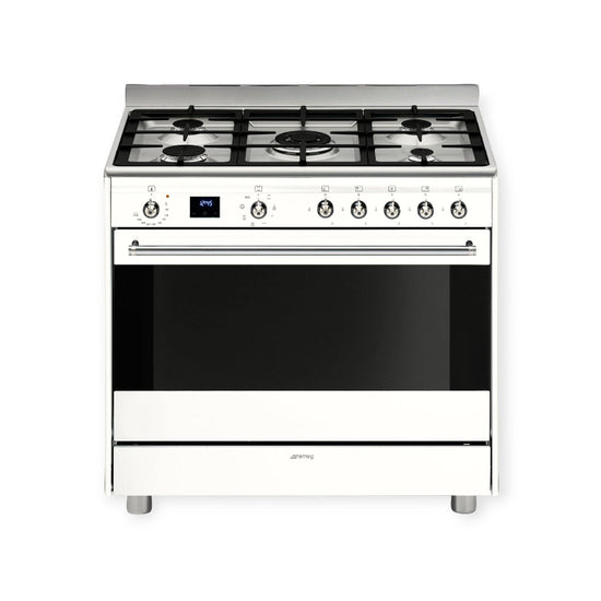 Smeg 90cm White Cooker With Gas Hob SSA91MAWH2