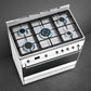 Smeg 90cm White Cooker With Gas Hob SSA91MAWH2