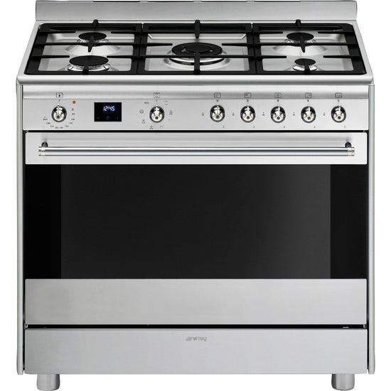 Smeg 90cm Stainless Steel Cooker With Gas Hob SSA91MAX2