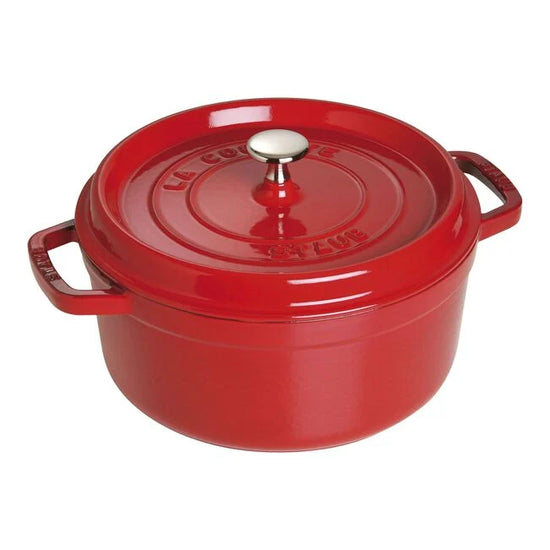 Staub Round Cast Iron Casserole 28cm Cherry STB1102406
